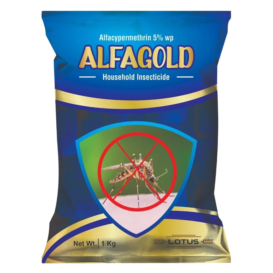 Lotus ALFAGOLD Alphacypermethrin 5% WP Insecticide, Effective For Adult Mosquito Control