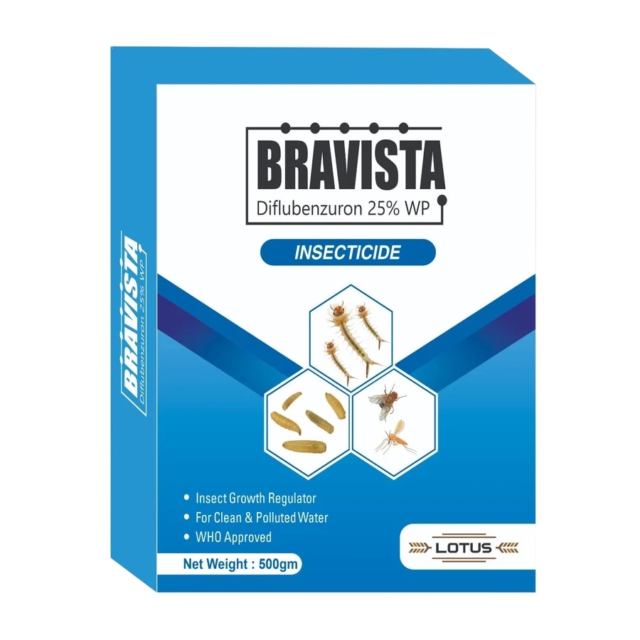 Lotus BRAVISTA Diflubenzuron 25% WP Larvicide, Highly Effective During Insect Moulting Or Egg Hatching
