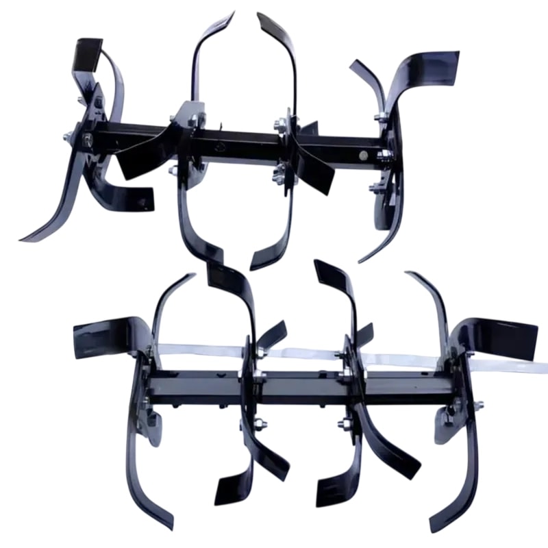 AJ Kisan Heavy Duty 18 Inch 4 Row Rotavator Set (32 Blades, 2 Shafts and 32 Nuts) For 5 to 12 HP Diesel Power Tiller