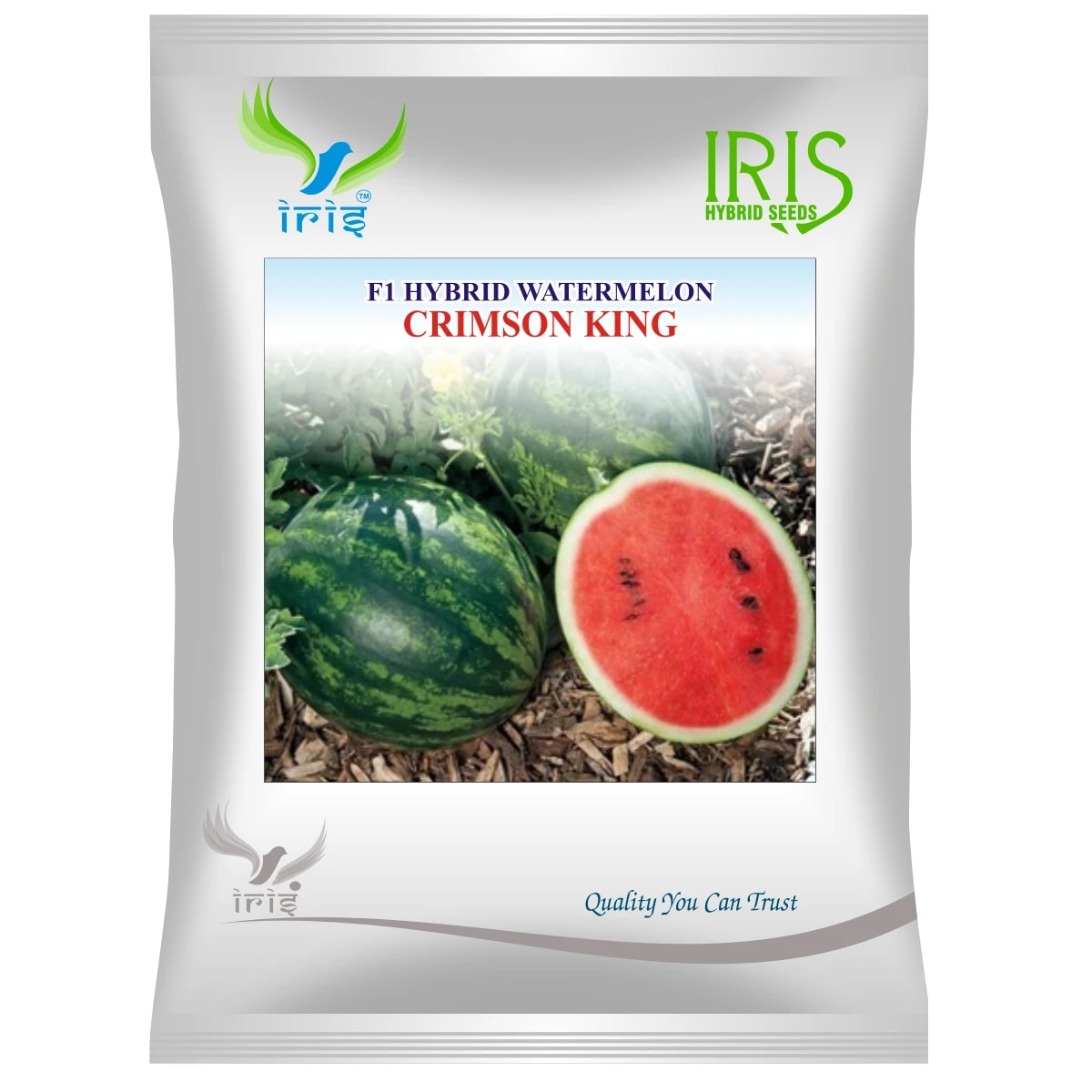 Iris CRIMSON KING F1 Hybrid Watermelon Seeds, Bright Red And Early Maturity