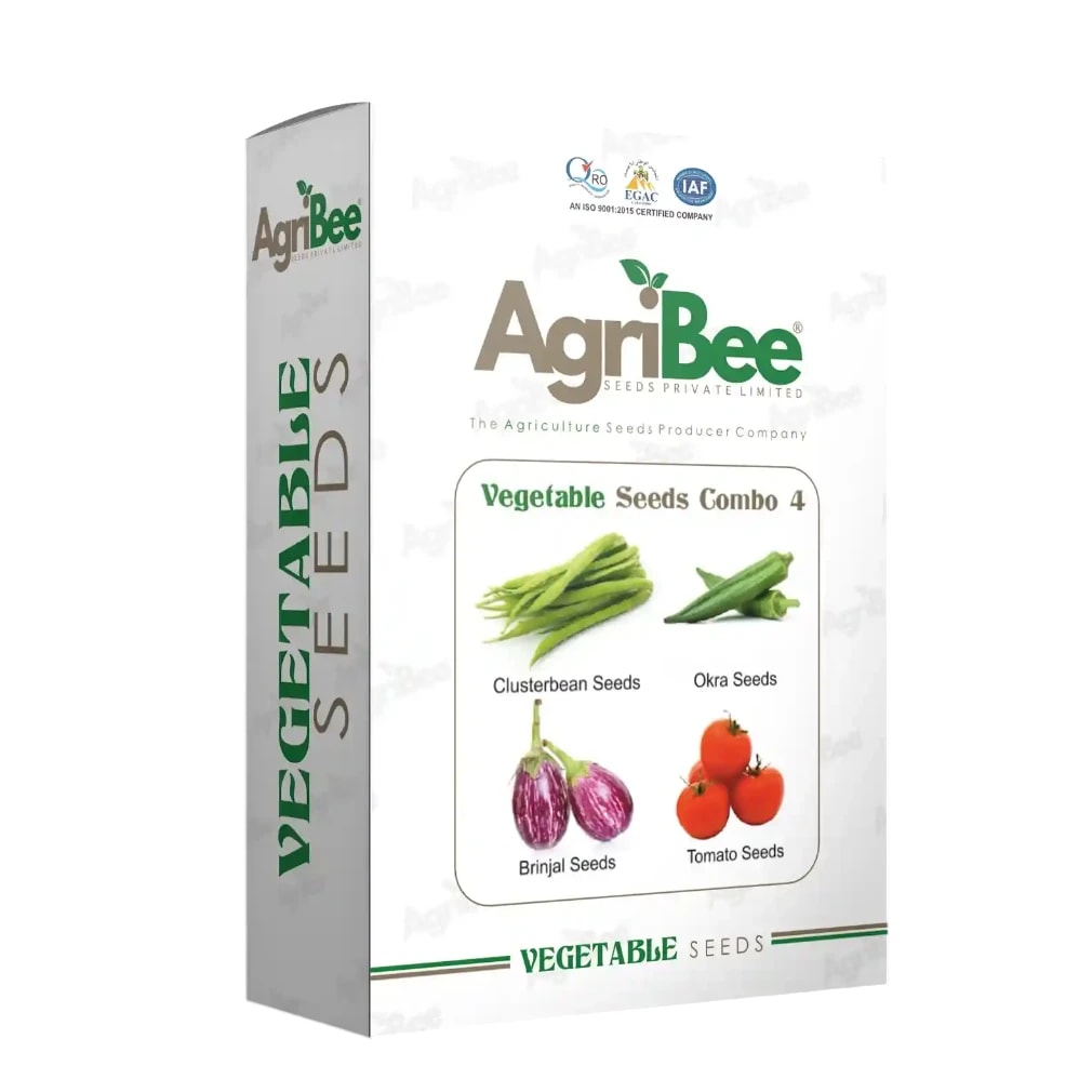AgriBee F1 Hybrid Vegetable Seeds Combo Pack (Pack of 4) For Kitchen Garden