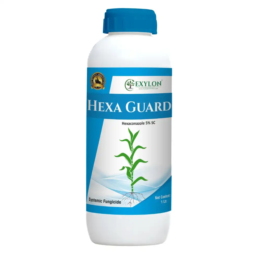 Exylon Hexaguard Hexaconazole 5% SC Fungicide, Effective For Rust And Mildew Control In Crops