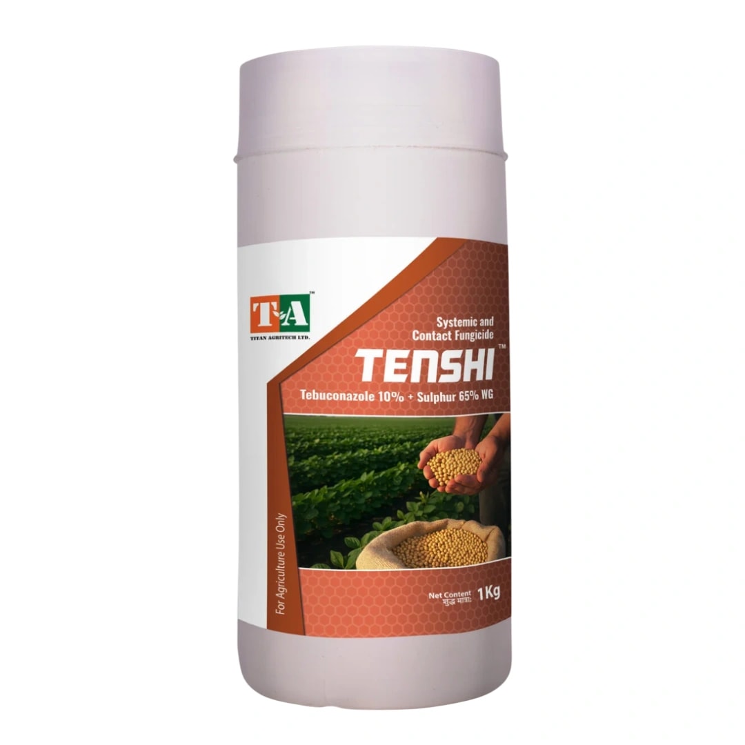 Titan Agritech Tenshi Tebuconazole 10% + Sulphur 65% WDG Fungicide, Dual Action, Control Disease In Crops