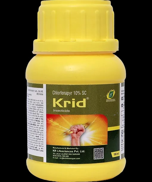 Krishi Rasayan Krid Chlorfenapyr 10% SC Insecticide, Controls A Wide Range Of Pests, Especially Lepidoptera And Sucking Pests.