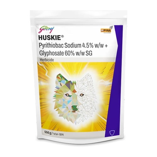 Godrej HUSKIE Pyrithiobac Sodium 4.5% + Glyphosate 60% SG Herbicide, Effective Broad Spectrum Control