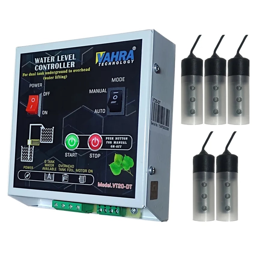 Vahra Fully Automatic Water Level Controller For Single or Dual Tank With Carbon & Magnetic Sensors