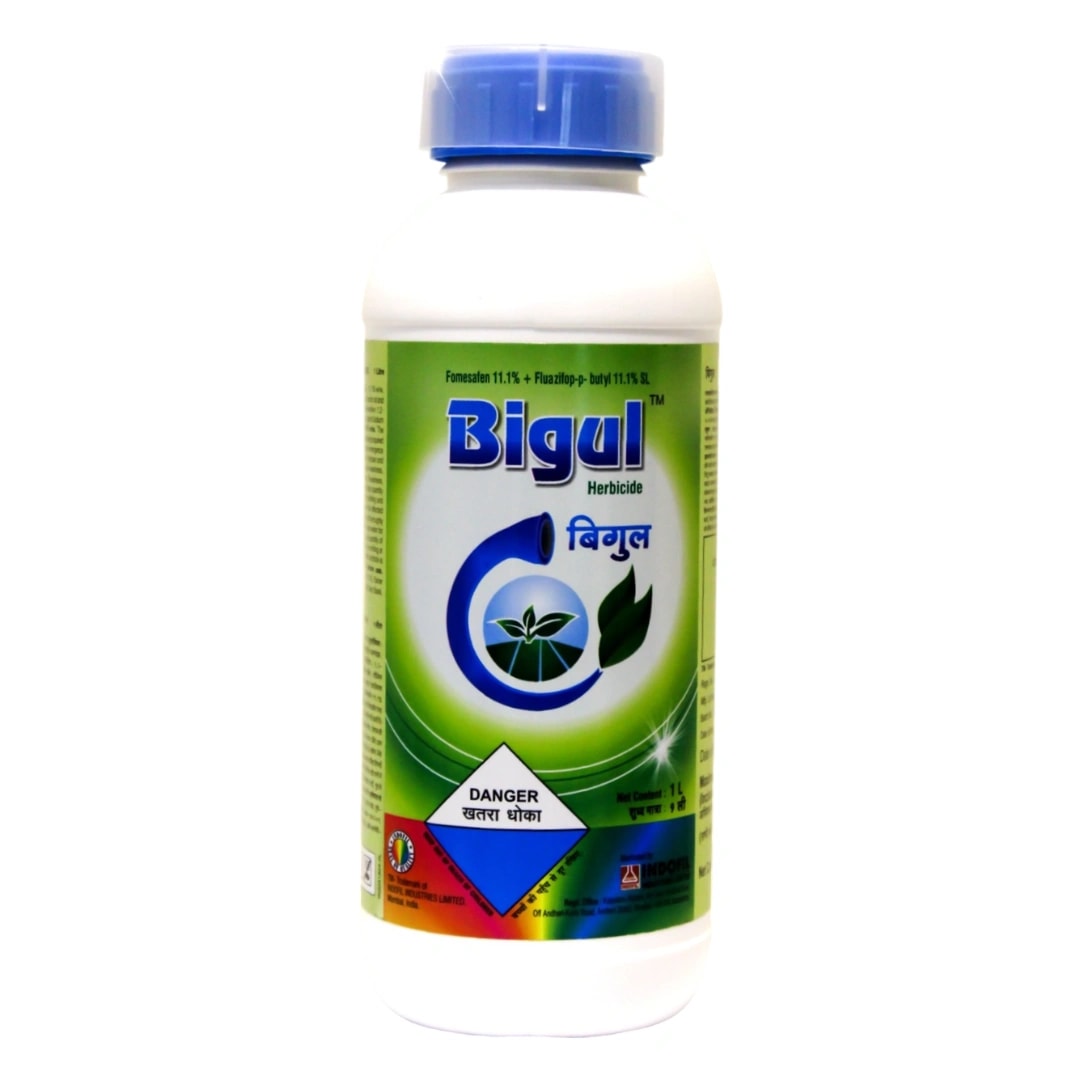 Indofil Bigul Fomesafen 11.1% + Fluazifop-p-butyl 11.1% SL Herbicide, Dual Action, Post-Emergent Weed Control In Crops
