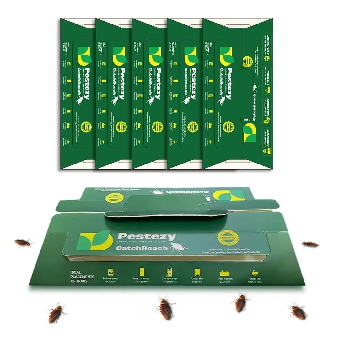 Pestezy CatchRoach Cockroach Trap, Non-Toxic, Eco-Friendly, Sticky Glue Traps For Home And Kitchen