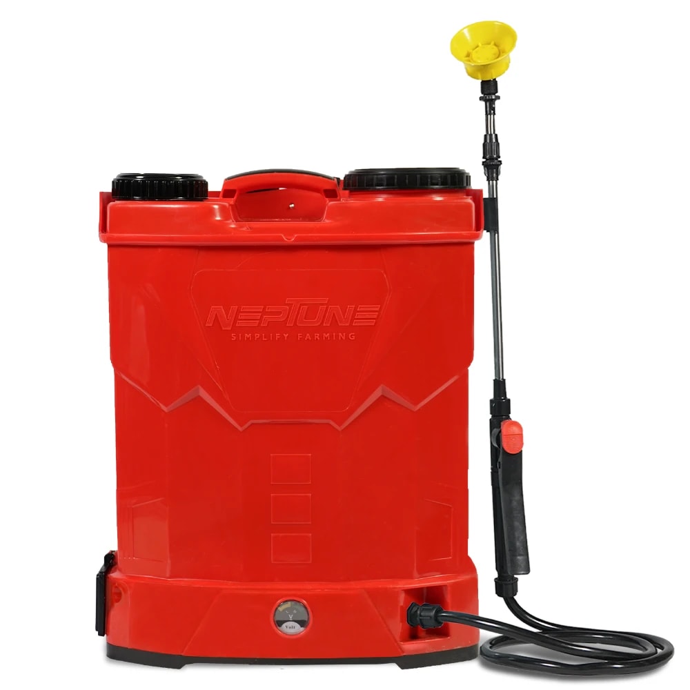Neptune Model-13 Knapsack Battery Sprayer 12V 12Amp, 20L Tank, Telescopic Lance with 4 Nozzles, Ideal for Farming & Garden Spraying (Color May Vary)