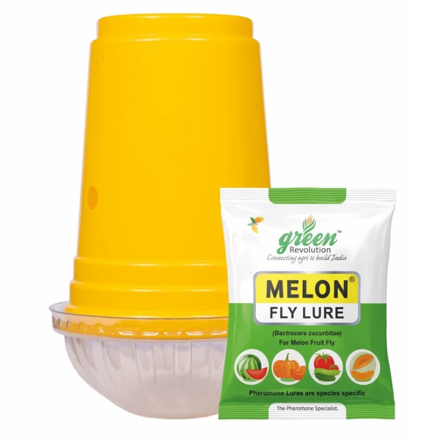 Green Revolution Yellow IPM Trap With Melon Fly Lure, Effective For Fly Control In Vegetable