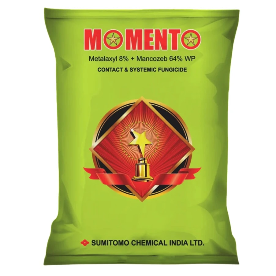 Sumitomo Momento Metalaxyl 8% + Mancozeb 64% WP Fungicide, Dual Action, Broad-Spectrum Fungicide