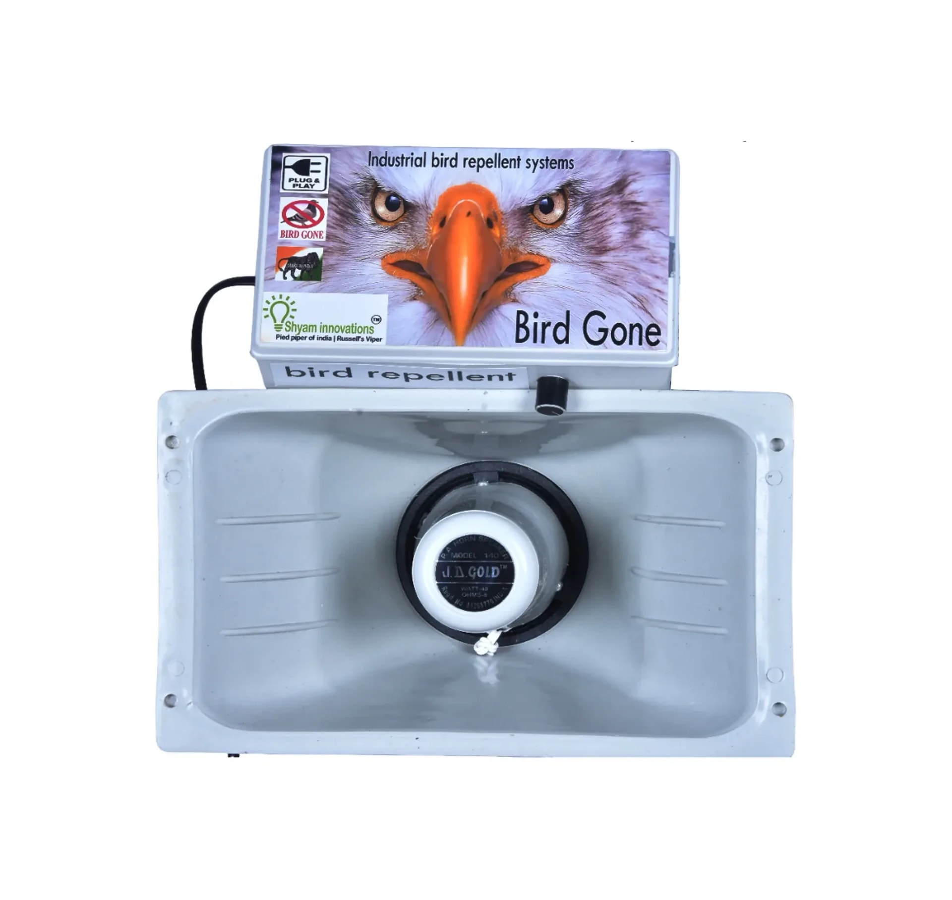 Shyam Industrial Ultrasonic Bird Repellent System, Waterproof, Electric, Loud Sound Device For Pigeons, Bats And Crows (5000 Sq. Ft)