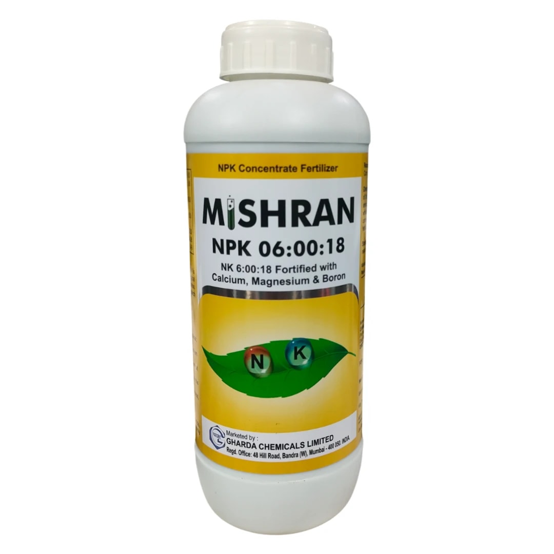 Gharda MISHRAN Npk 06:00:18 Concentrate Fertilizer, Fortified With Calcium Magnesium Boron For Crops