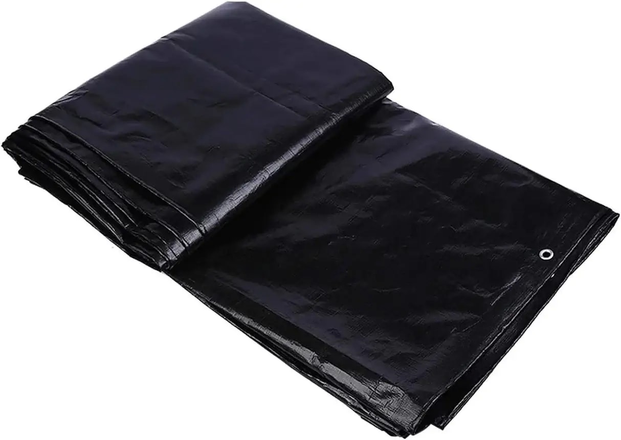 Singhal Heavy Duty Tarpaulin Sheet Black 170 GSM, Reinforced, UV Resistant, Waterproof