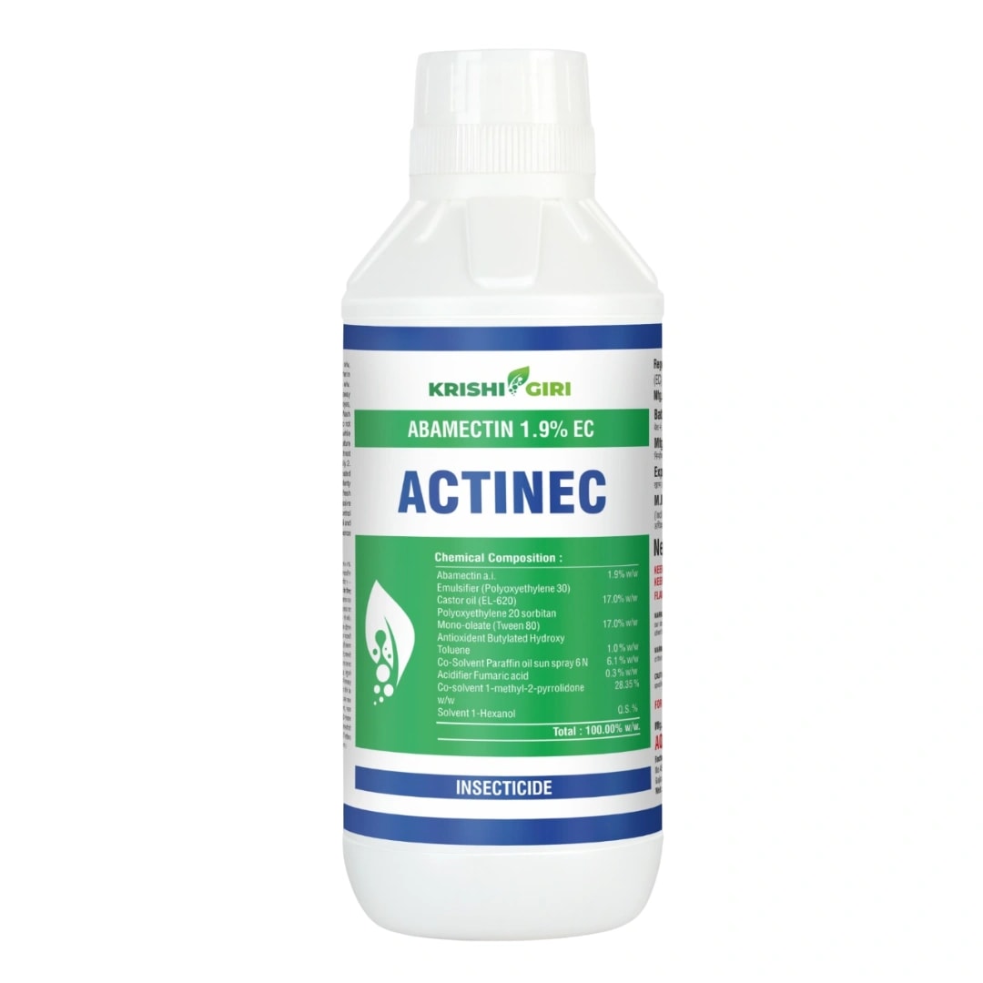 Krishigiri ACTINEC Abamectin 1.9% EC Insecticide, Effective Pest Management In Multiple Crops