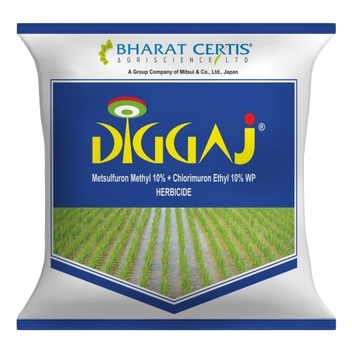Bharat Certis DIGGAJ Metsulfuron Methyl 10% + Chlorimuron Ethyl 10% WP Herbicide, Effective Weed Control In Rice