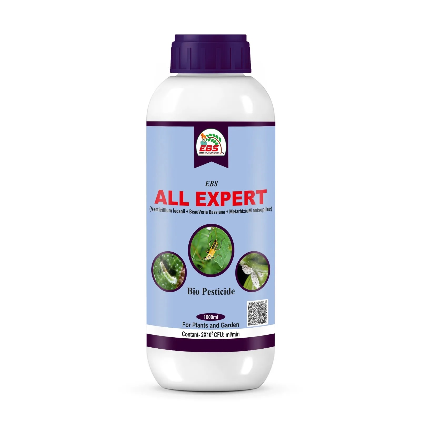 EBS All Expert (Verticillium Lecanii + Beauveria Bassiana + Metarhizium Anisopliae), Control Aphids, Jassids, White Flies, Thrips, And Various Crops.