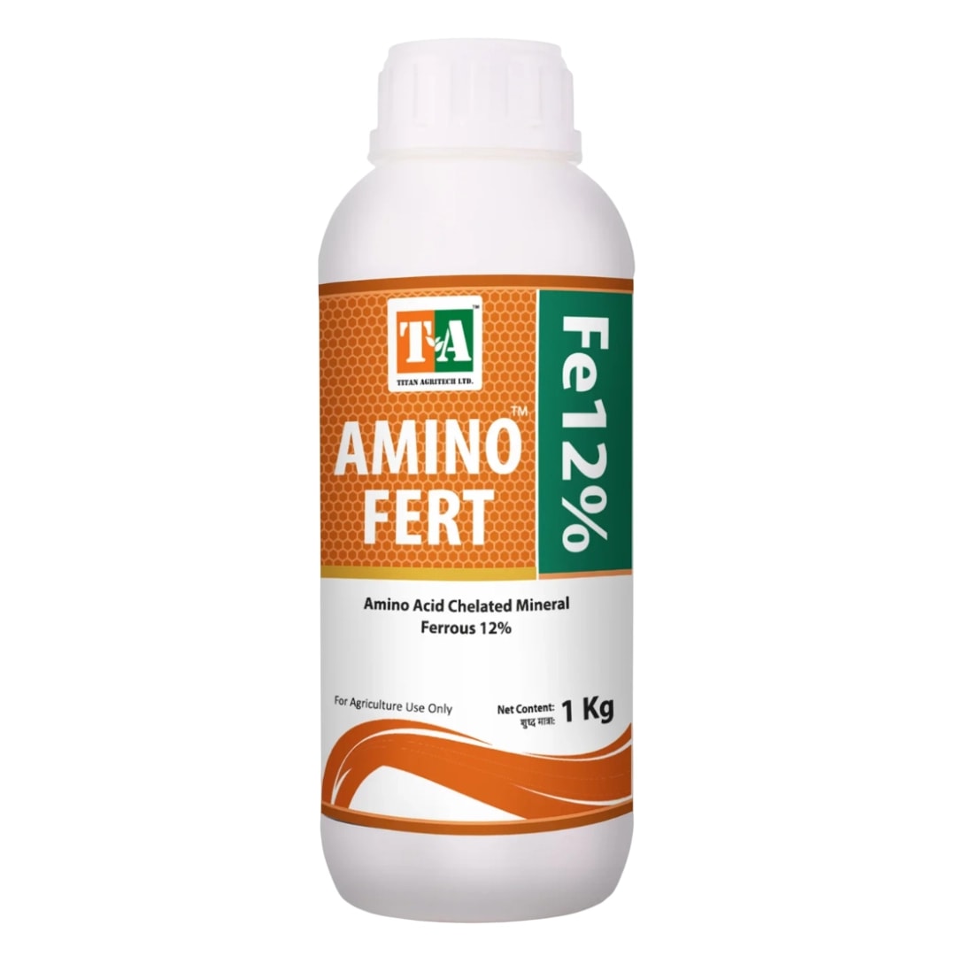 Titan Agritech Aminofert FE 12% Amino Acid Chelated Mineral Ferrous 12% Nutritional Supplement, Effective Iron Nutrition In Crops
