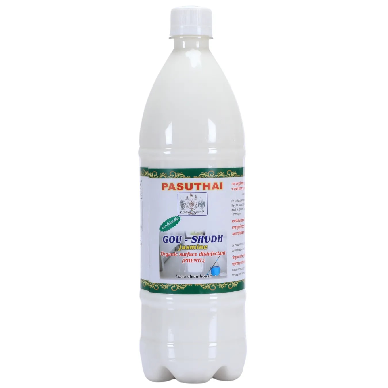 Pasuthai Gou Shudh Floor Cleaner (JASMINE), Chemical Free, Kills 99.9% Germs, Antibacterial, Suitable for All Floors, Tiles, Marble, Concrete Surface