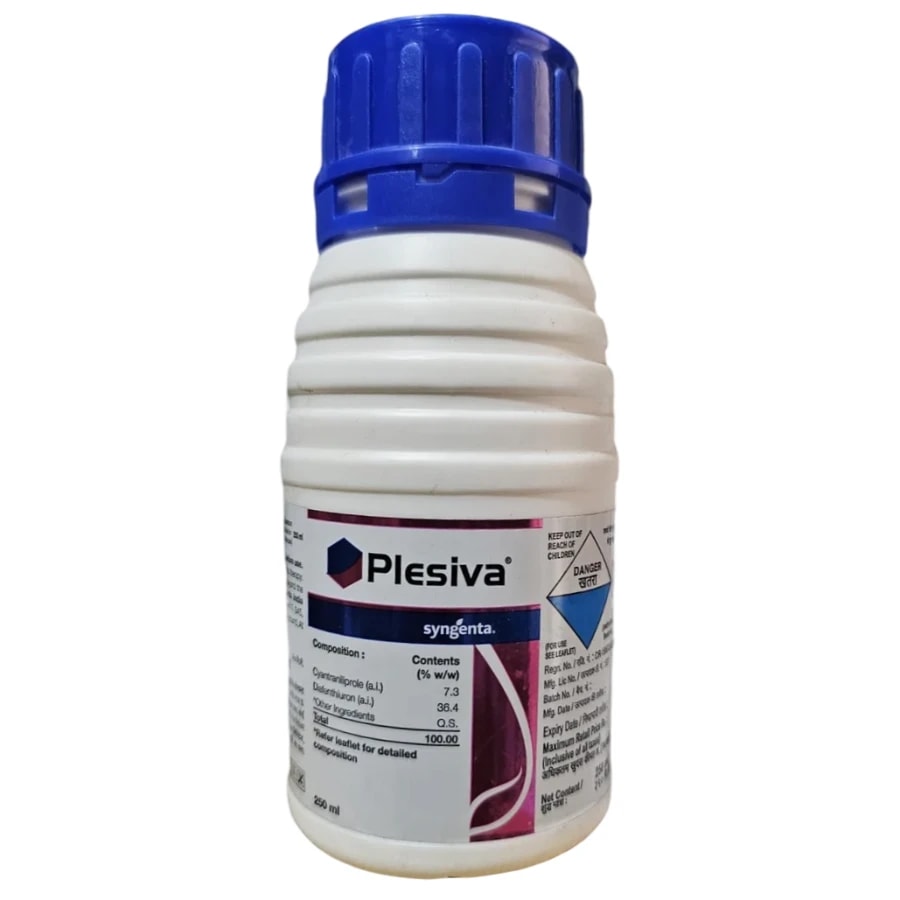 Syngenta Plesiva Cyantraniliprole 7.3% + Diafenthiuron 36.4% SC Insecticide, Effective For Chewing And Sucking Pests Control In Crops
