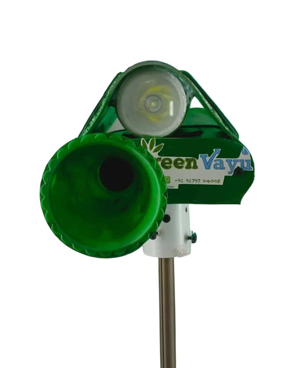 GreenVayu Basic Mr. Gogo Ultrasonic Farm Animal Repellent Device, 5V Solar Panel, Lithium-Ion Battery, 360 Degree Rotation