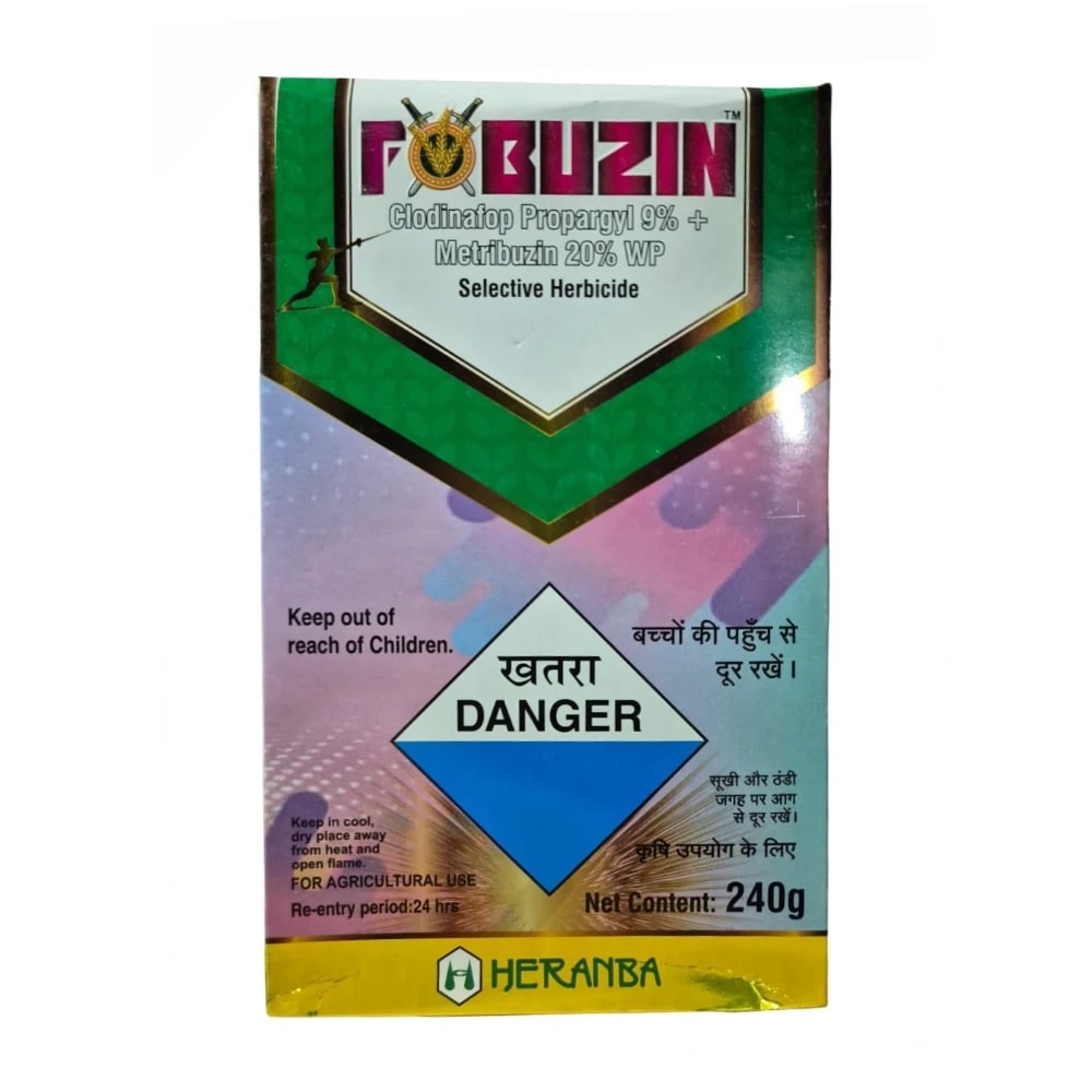 Heranba FOBUZIN Clodinafop Propargyl 9% + Metribuzin 20% WP Herbicide, Effective Control Broadleaf And Grassy Weeds In Crops