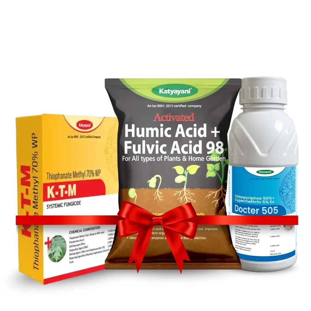 Katyayani Soil Application Combo, Strengthen Roots, Improve Soil Fertility And Protect Crops From Pest (KTM 250gm, Humic Acid  1kg, Doctor-505 1Ltr)