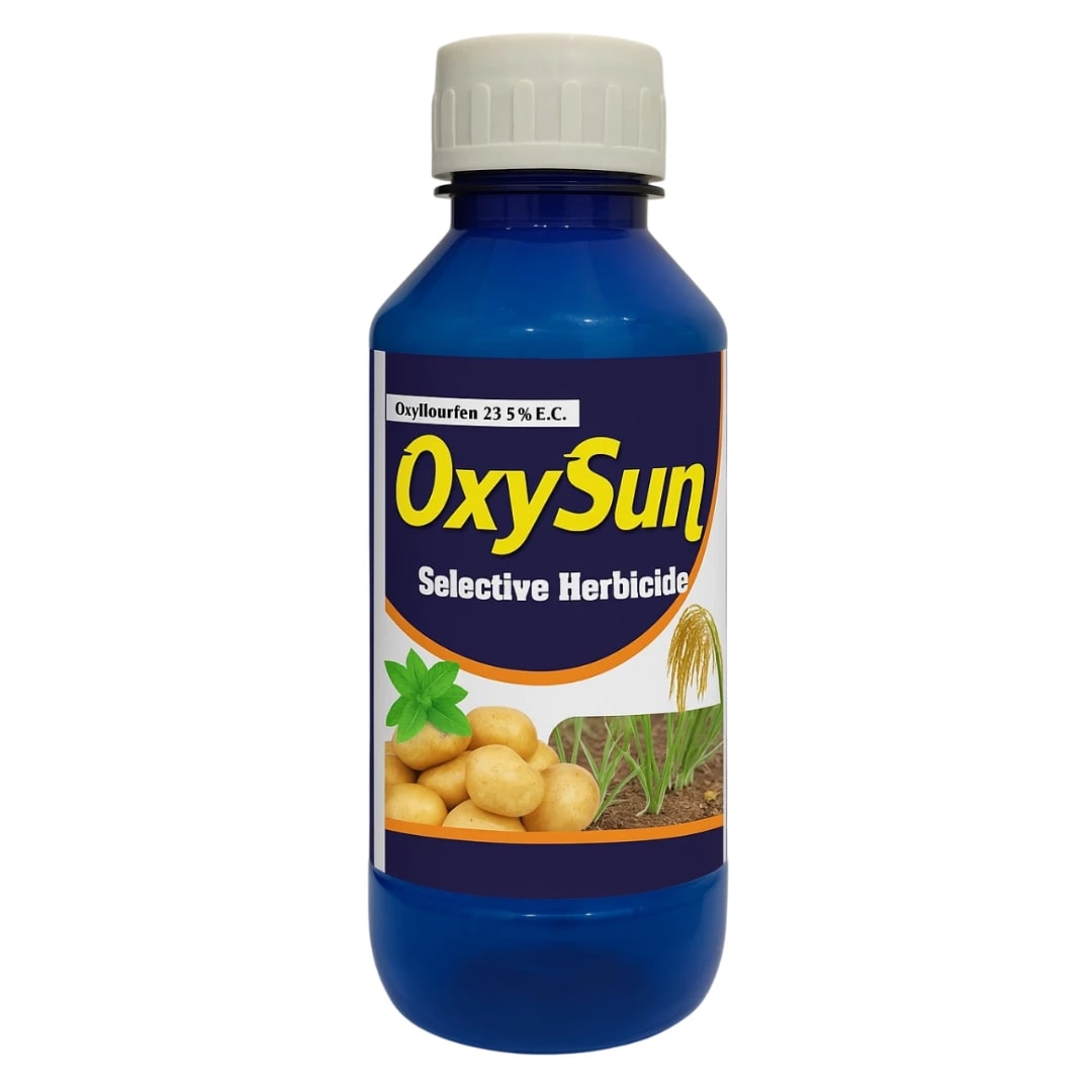 BIOSUN OxySun Oxyfluorfen 23.5% EC Herbicide, Pre-Emergent, Effective For Onion, Groundnut & Rice
