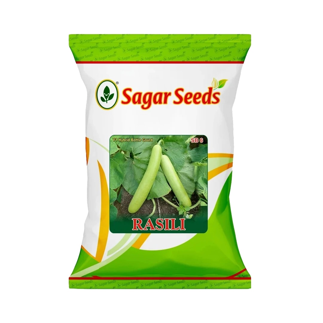 Sagar Rasili F1 Hybrid Bottle Gourd Seeds, High Yield, Dark Green, Suitable For Both Kharif and Zaid Seasons