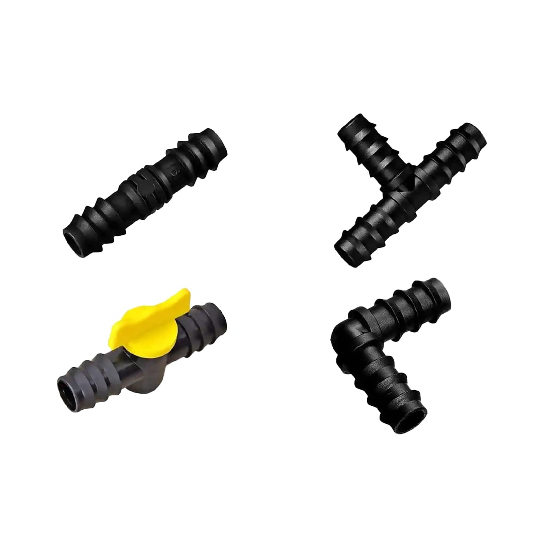 Siddhi Drip Irrigation Accessories (Elbow, Lateral Cock, Joiner & Tee Connectors) Durable And Long Lasting Material 