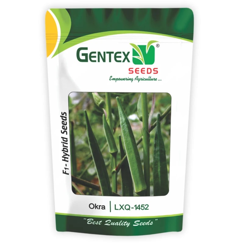 Gentex LXQ-1452 F1 Hybrid Okra Seeds, Uniform, Early Maturity Variety