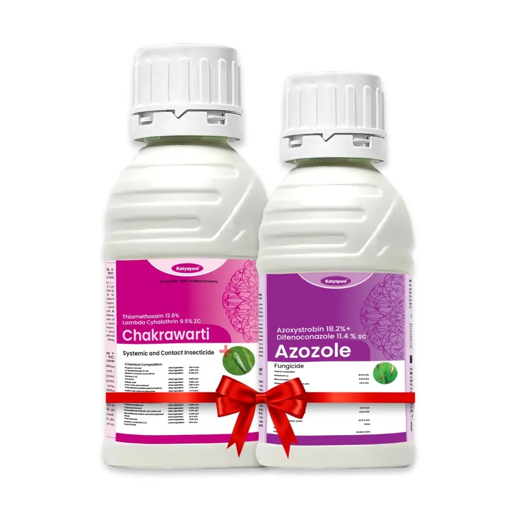 Katyayani Post-Flowering Protection Combo, Safeguarding Crops For a Healthy Harvest (Chakrawarti 100ml and Azozole 200ml)