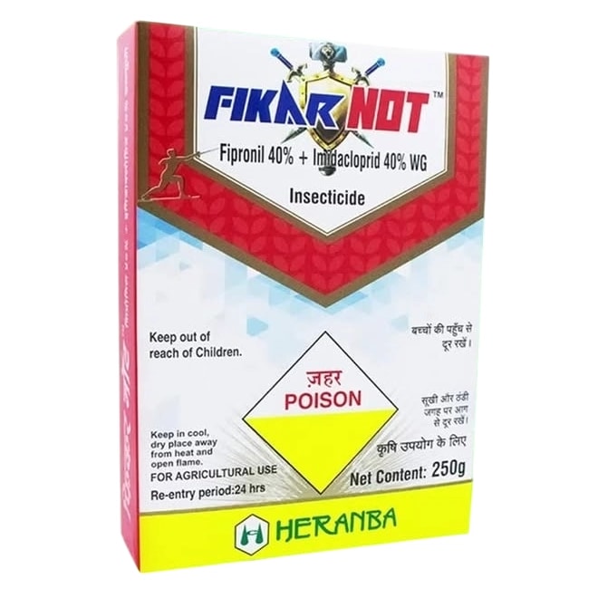 Heranba Fikar Not Fipronil 40% + Imidacloprid 40% WG Insecticide, Dual Action, Control Termites And Soil Pests In Crops