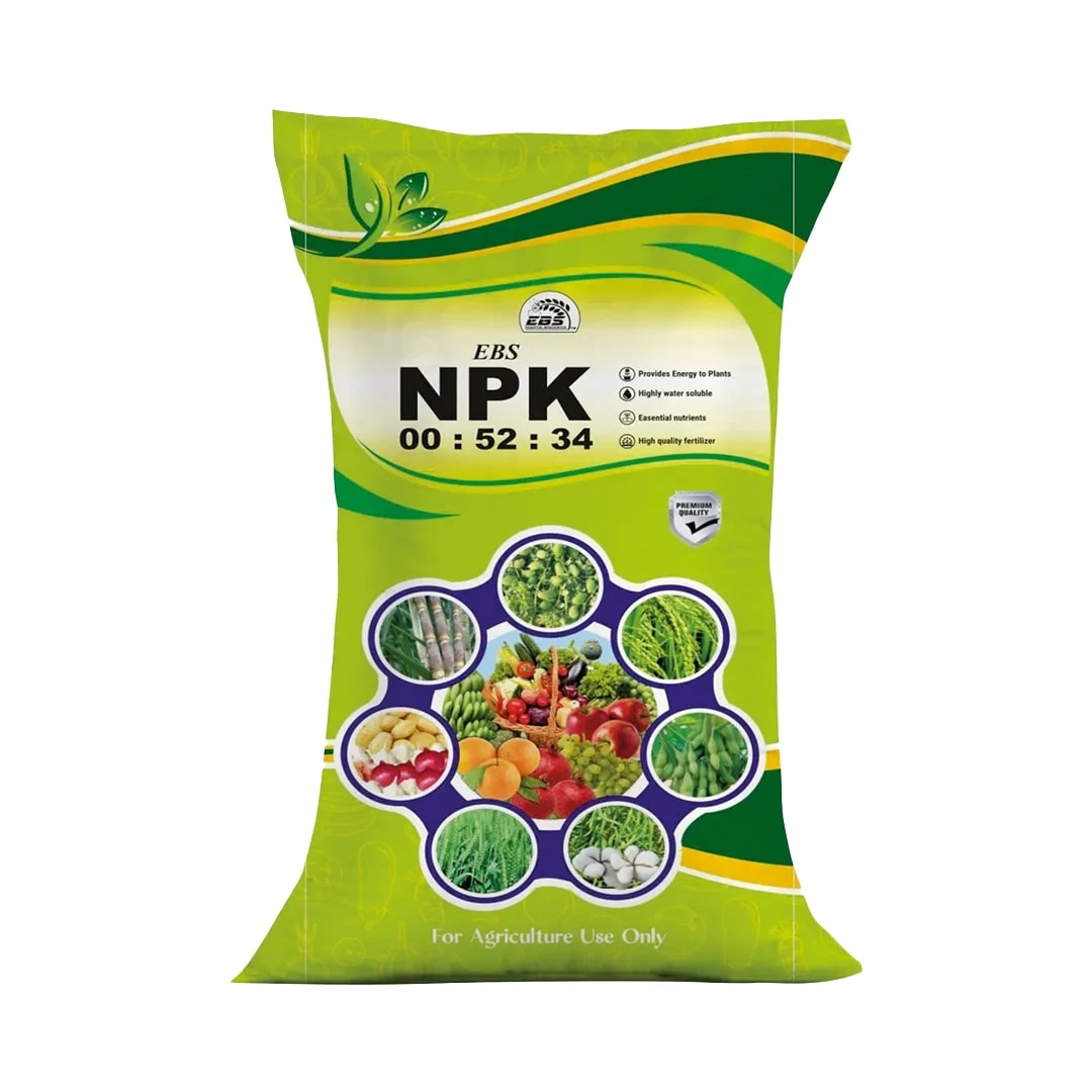EBS NPK 00:52:34 Water Soluble Fertilizer, Mono Potassium Phosphate, Best For Drip Irrigation And Foliar Application