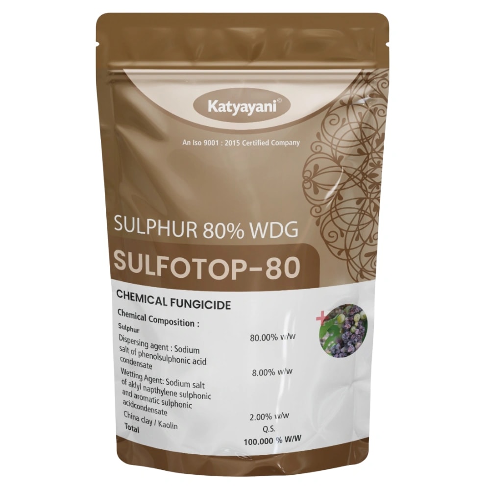 Katyayani SULFOTOP 80 Sulphur 80% WDG Fungicide, Effective Control Fungal Diseases In Fruits And Vegetables