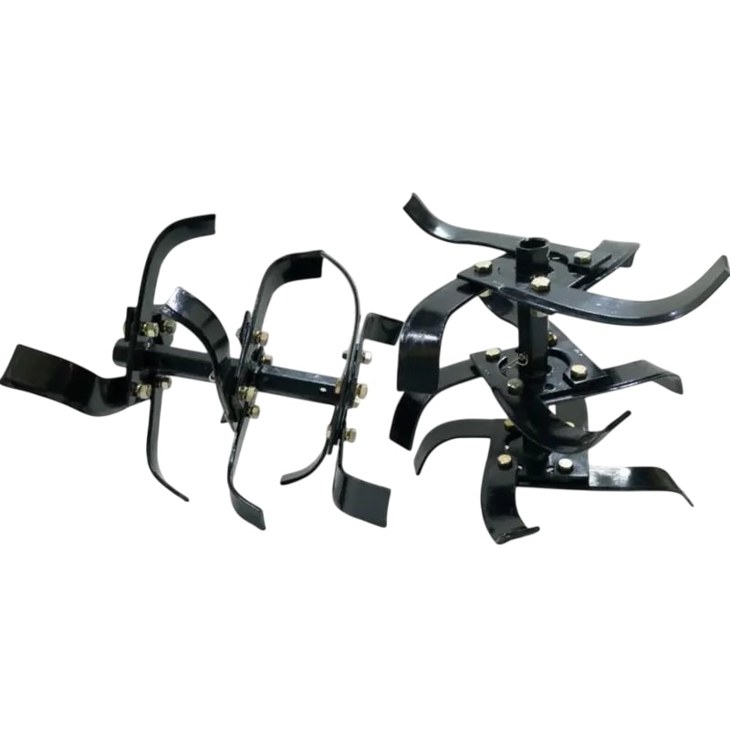 AJ Kisan Heavy Duty 13 Inch 3 Row Rotavator Set (24 Blades, 2 Shafts and 24 Nuts) For 5 to 12 HP Diesel Power Tiller