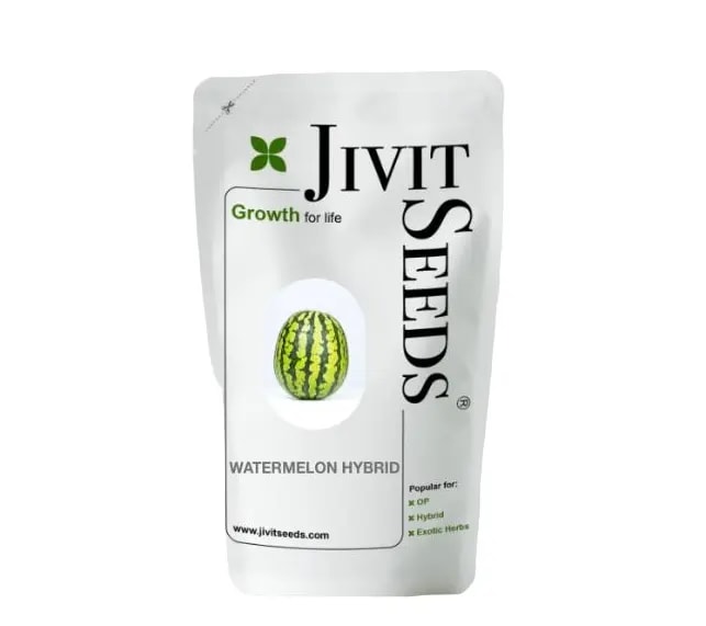 Jivit F1 Hybrid JS Red Round Sugar Baby Type Imported Watermelon Seeds, Early Medium Maturity
