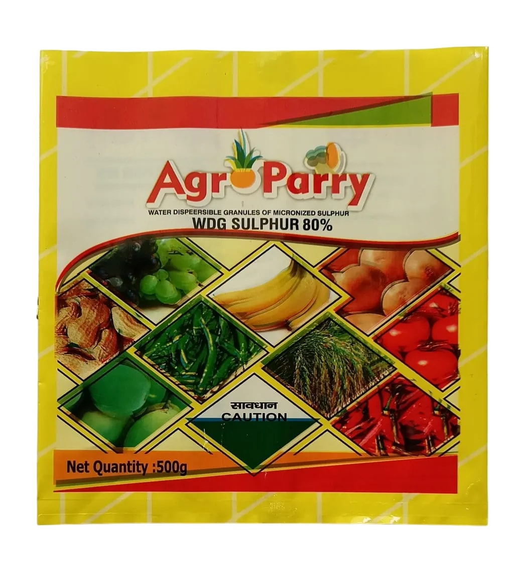 Dhanda Agro Parry Sulphur 80% WDG Fungicide, Used To Control Fungal Diseases Such as Powdery Mildew, Rust, and Brown Rot