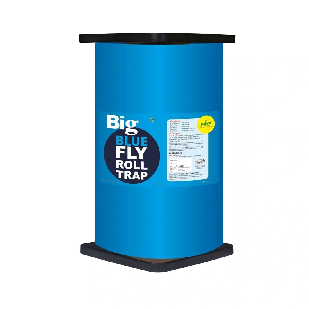 Green Revolution Blue Sticky Roll Trap, 15 Cm x 100 Mtr, Effective For Controlling Flying Insects 