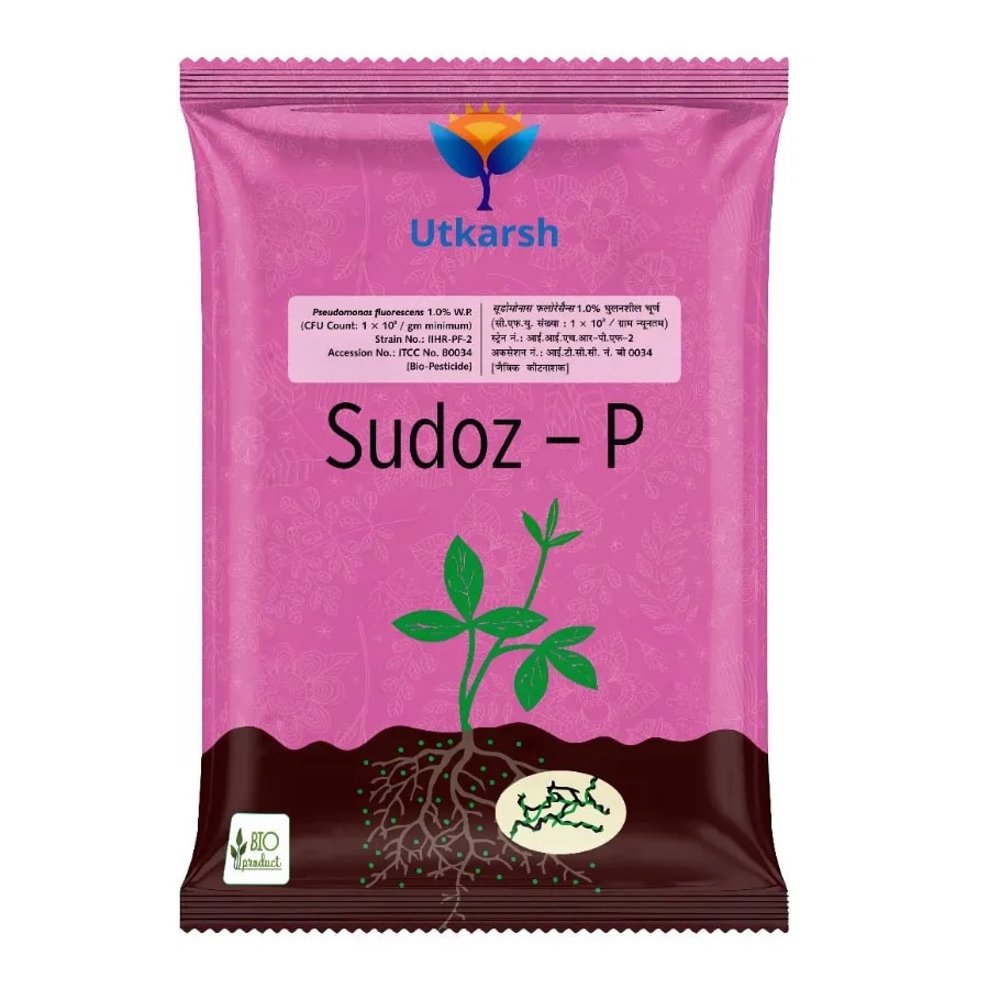 Utkarsh Sudoz-P (Pseudomonas Fluorescens 1.0% W.P.) Bio Pesticide, Control Soil-Borne Fungal Diseases & Nematodes