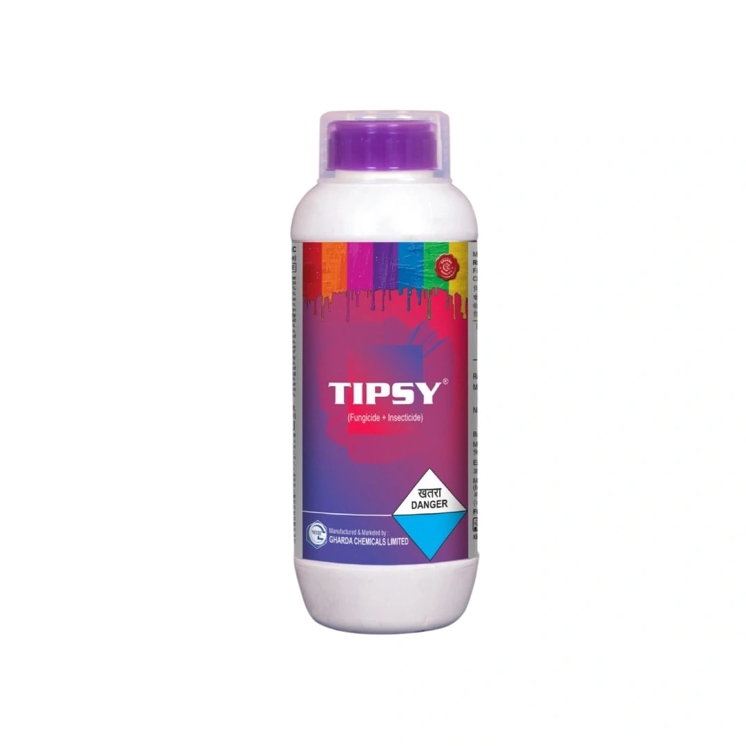 Gharda Tipsy Azoxystrobin 10% + Fipronil 5% Sc Fungicide + Insecticide. Used for Control Fruit Borer, Powdery Mildew, Sheath Blight, Plant Hopper etc.