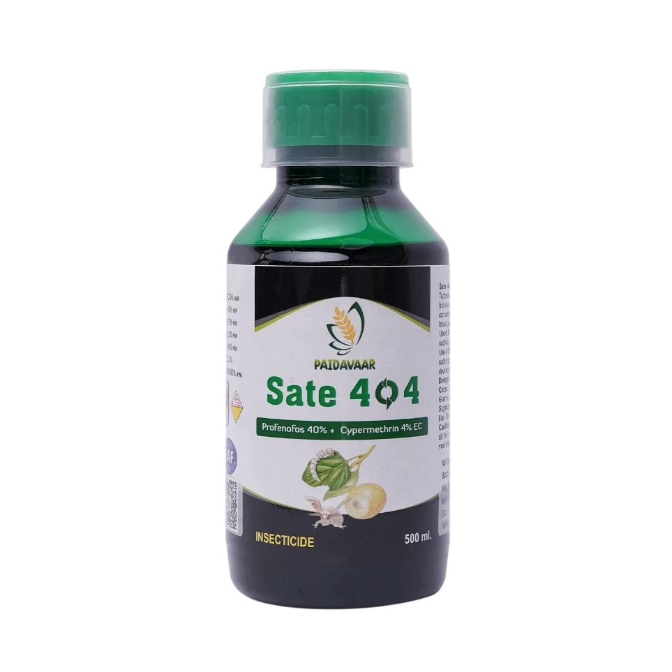 Paidarvaar Sate 404 Profenophos 40% + Cypermethrin 4% EC Insecticide For Crop Protection