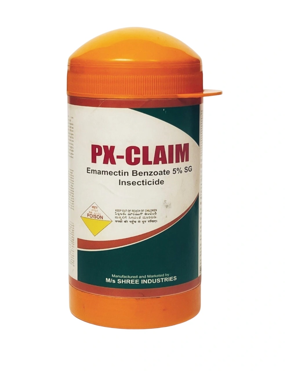 Shree Industries PX-CLAIM Emamectin Benzoate 5% SG Systemic Insecticide, Effective Against Bollworms, Borers, Thrips, etc.