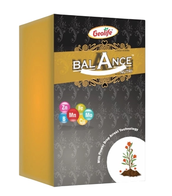 जियोलाइफ बैलेंस न्यूट्री मल्टी माइक्रो न्यूट्रिएंट, जिसमें जिंक (Zn), आयरन (Fe), बोरॉन (B), कॉपर (Cu), मैंगनीज (Mn) और मोलिब्डेनम (Mo) शामिल हैं