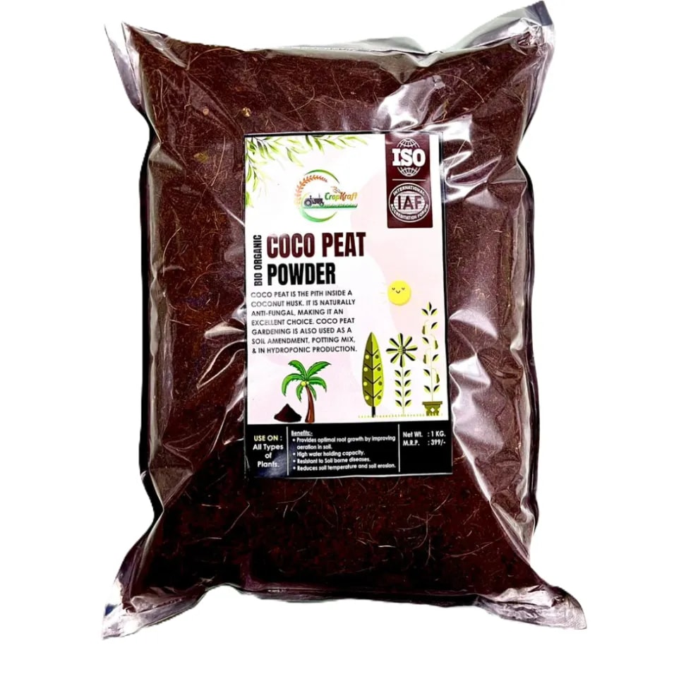 CropKraft Coco Peat Powder, Natural Soil Conditioner and Growing Medium, Ideal For Both Indoor And Outdoor Plants
