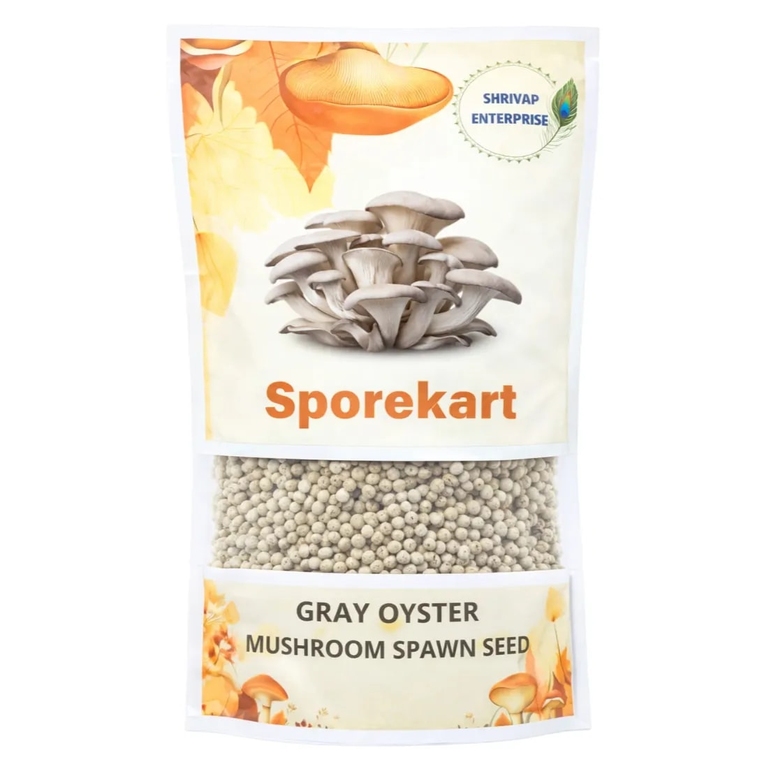 SporeKart Grey Oyster Mushroom Spawn, 100% Clean, Concentrated, Active Mycelium Grain Spawn.