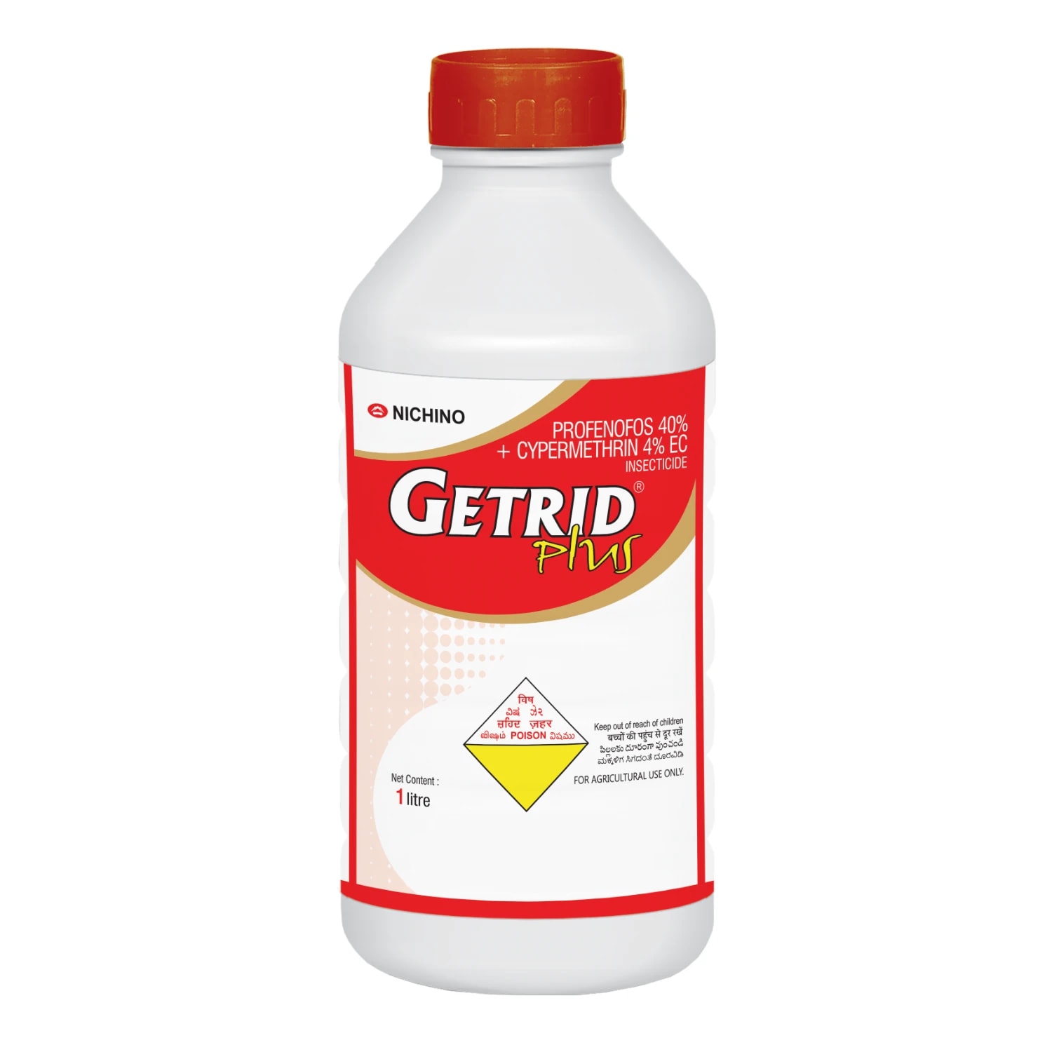 Nichino Getrid Plus Profenofos 40% + Cypermethrin 4% EC Insecticide, Control Bollworm In Cotton