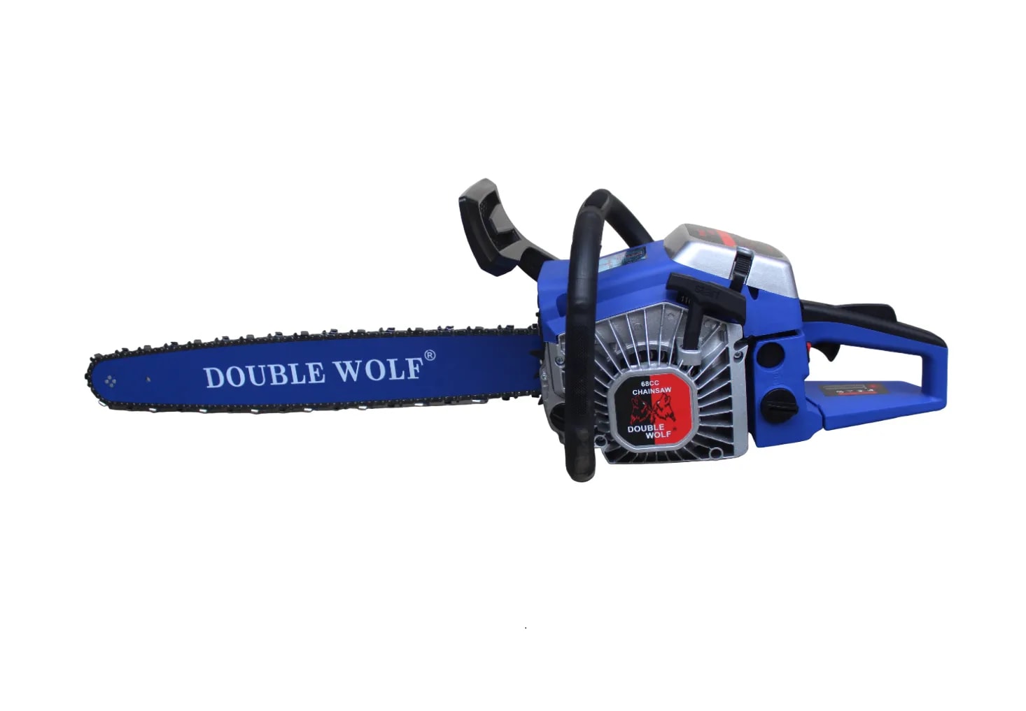 Double Wolf 68CC Heavy Super X Chainsaw, 2 Stroke Petrol Engine, Air-Cooled