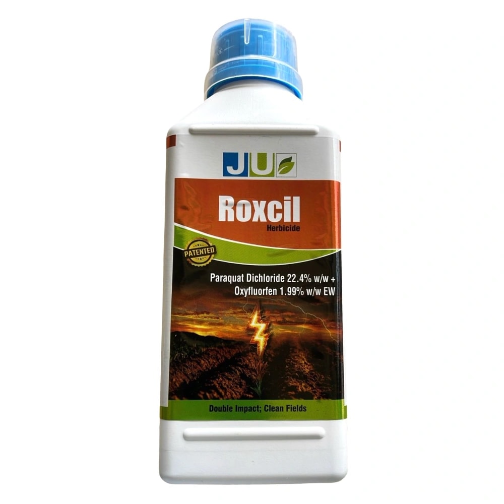 JU Roxcil Paraquat Dichloride 22.4% + Oxyfluorfen 1.99% EW Herbicide, Effective Weed Management In Various Crops