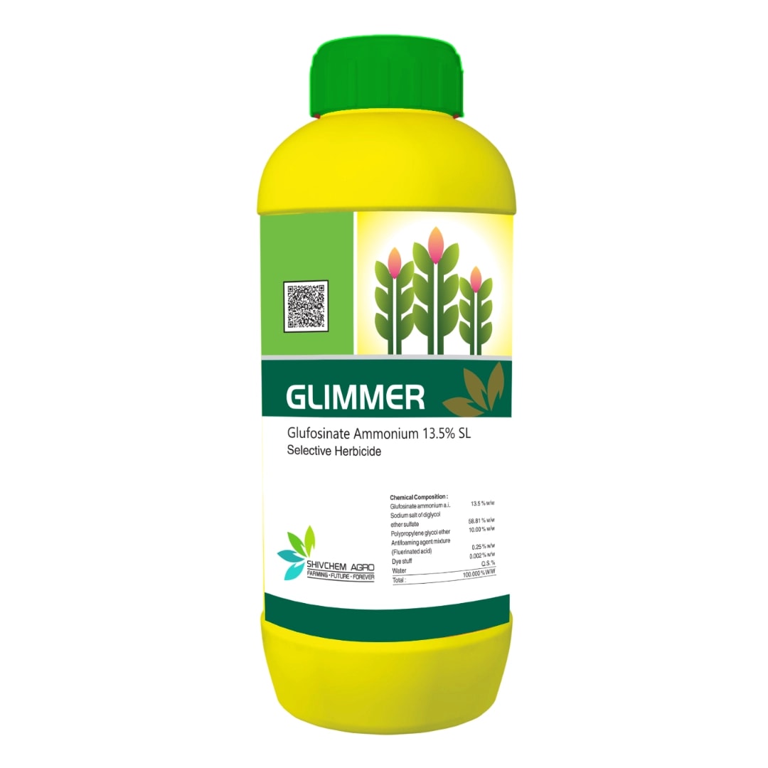 Shivchem GLIMMER Glufosinate Ammonium 13.5% SL Herbicide, Non Selective, Post Emergence, Effective For Cotton & Tea Crops